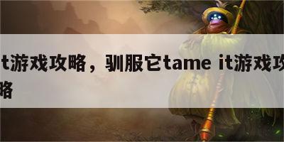 it游戏攻略，驯服它tame it游戏攻略